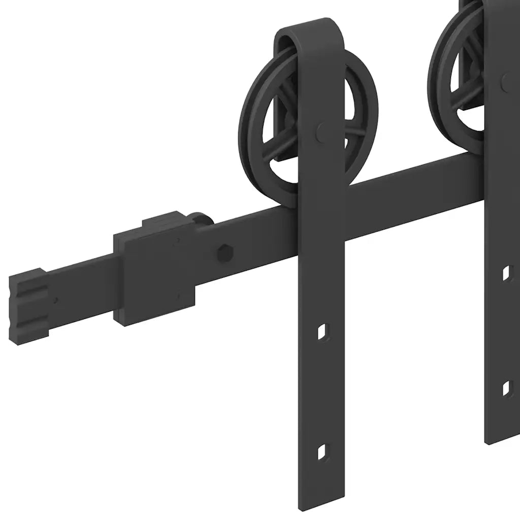 Kit di Binari per Porte Scorrevoli 200 cm Acciaio Nero 4009725