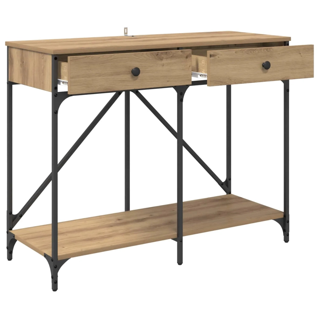 Table console Chêne artisanal 100 x 39 x 78,5 cm