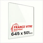 645 x 501 x 4 mm - Vetro per stufa a legna - vetro camino di ricambio - vetro per caminetto resistente al fuoco - France Vitre