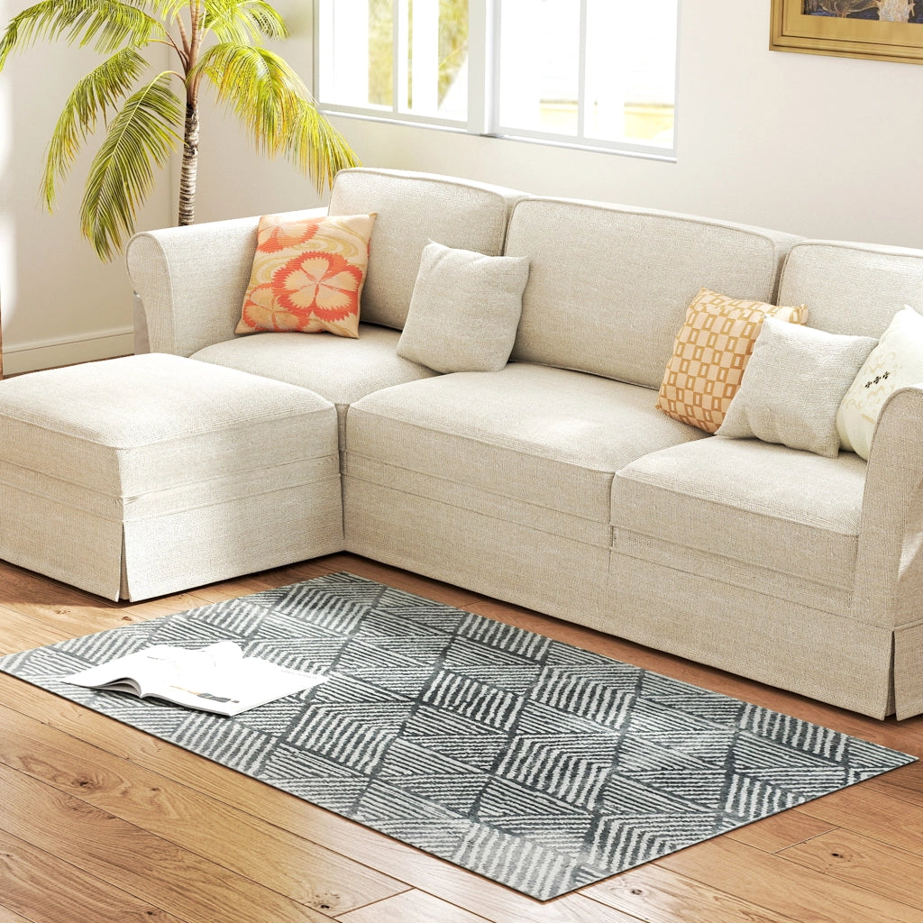 Tappeto Moderno Lavabile ¨C Xylo ¨C 150x80 cm Grigio Scuro