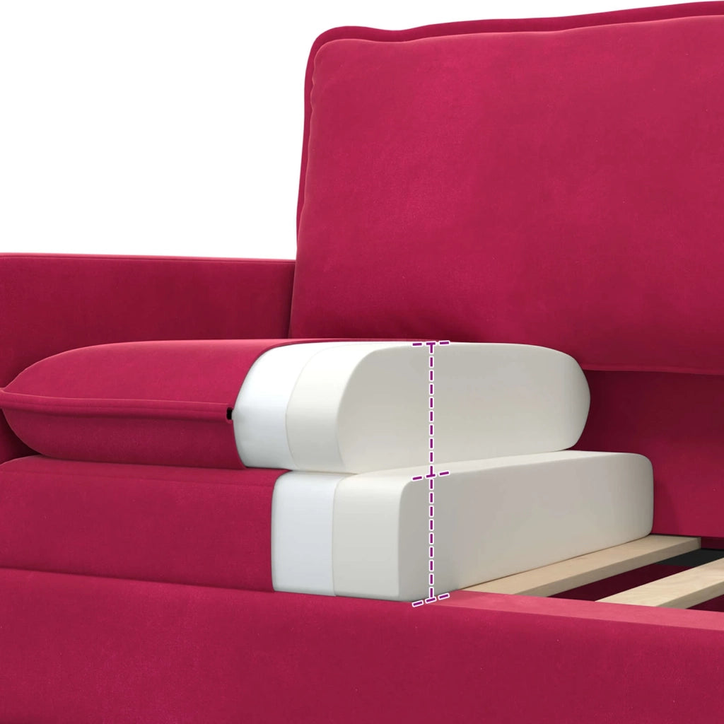 Set di divani 2 pcs Rosso Vino Velluto 3417071