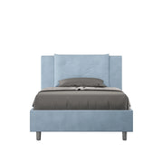 BS COM Letto singolo senza rete imbottito 100x200 microfibra azzurro