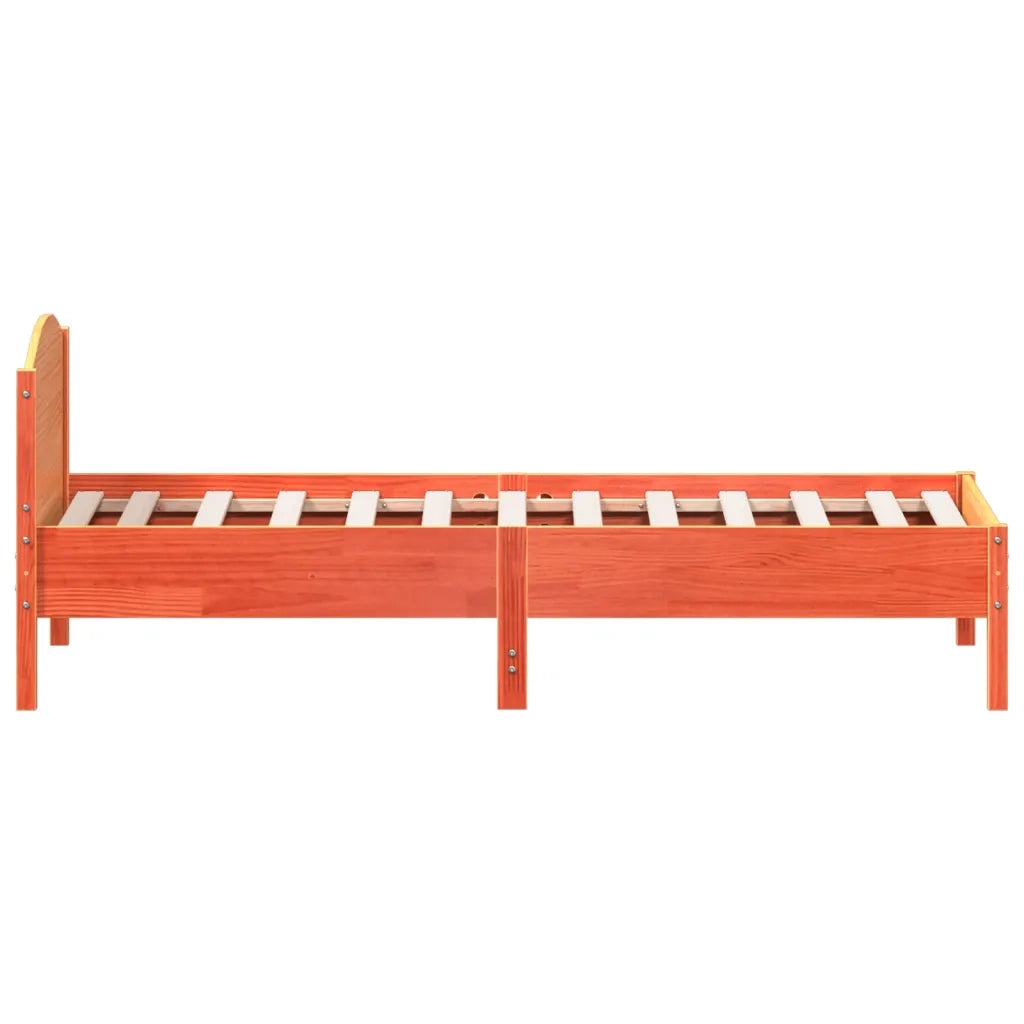 Letto senza Materasso-Struttura Letto Marrone Cera 90x190 cm in Legno di Pino 570719