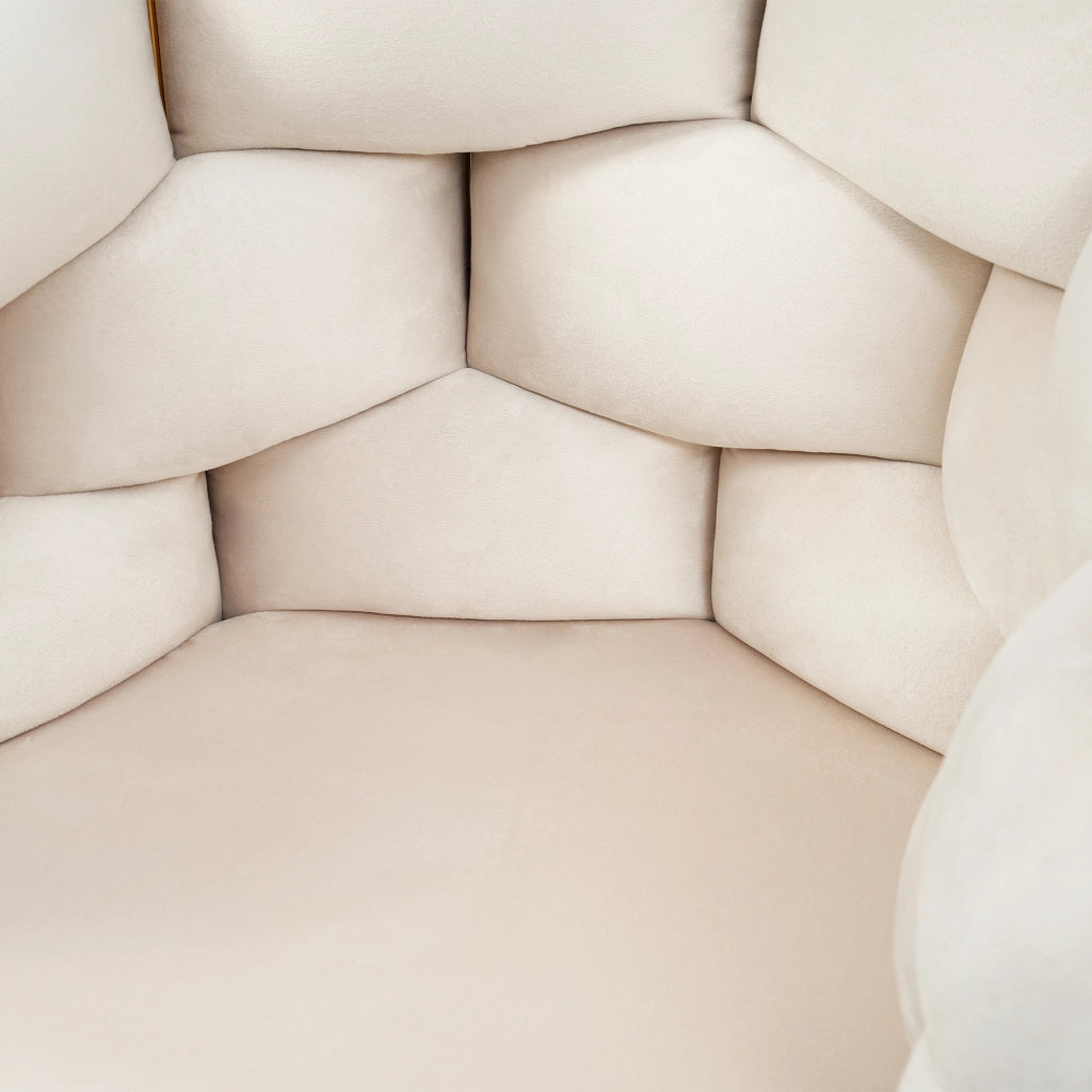 SEDIA da pranzo 44x41x74 cm in velluto beige Set da 2 pezzi