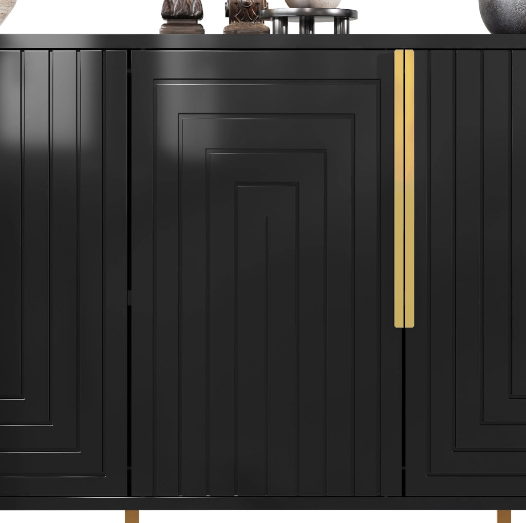 SIDEBOARD 152x40x75 cm Nero in MDF con 2 ante