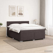 Letto con Box Spring, Materasso e LED Marrone Scuro Tessuto 3451997