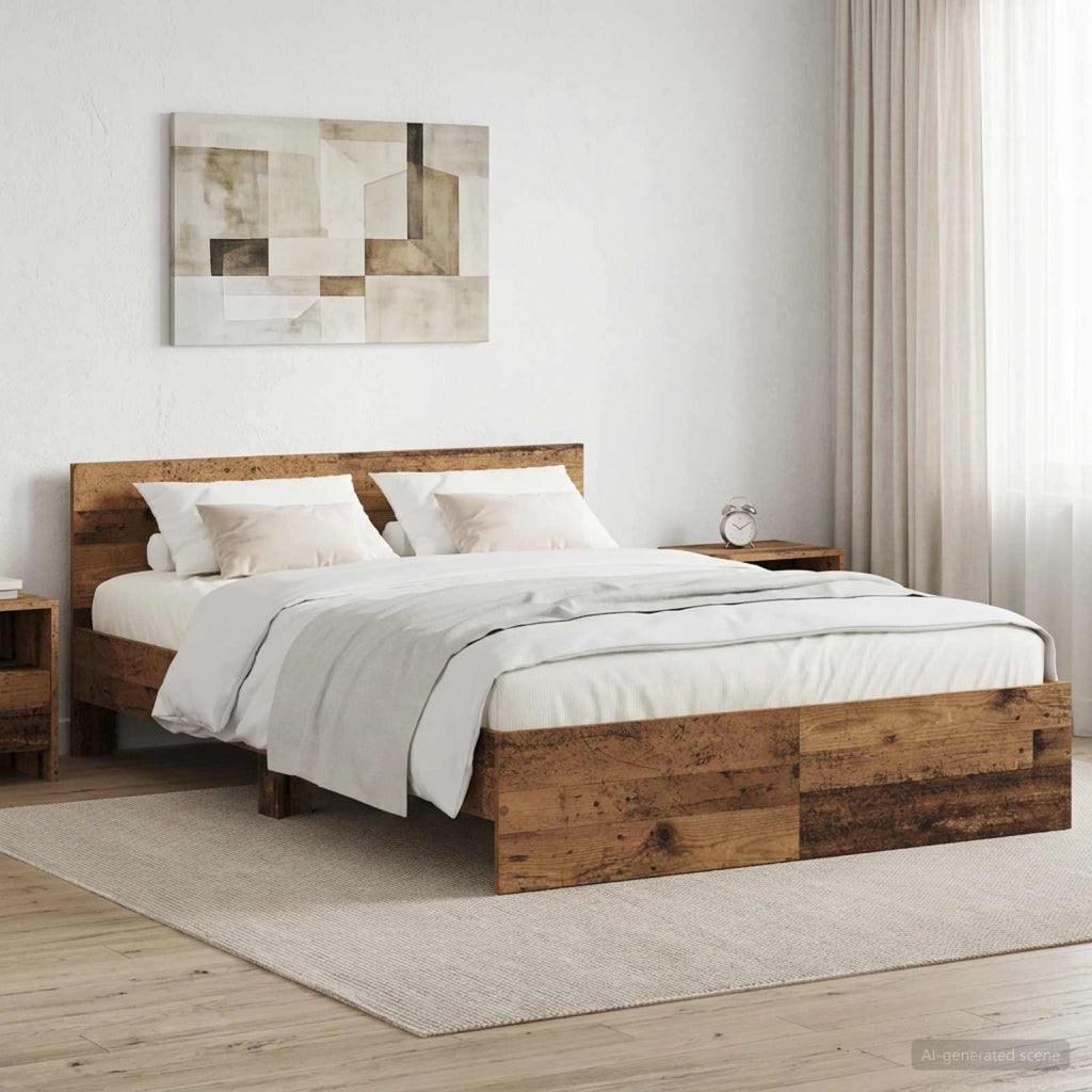 Struttura letto con testata Legno antico 120 x 200 cm 3445777