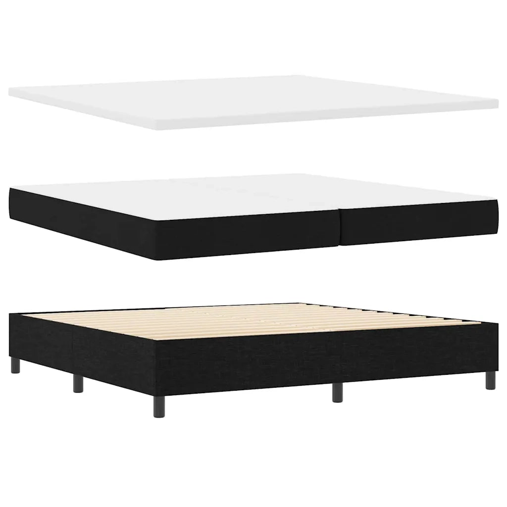 Letto a molle con materasso Nero 200 x 200 cm Tessuto 3339492