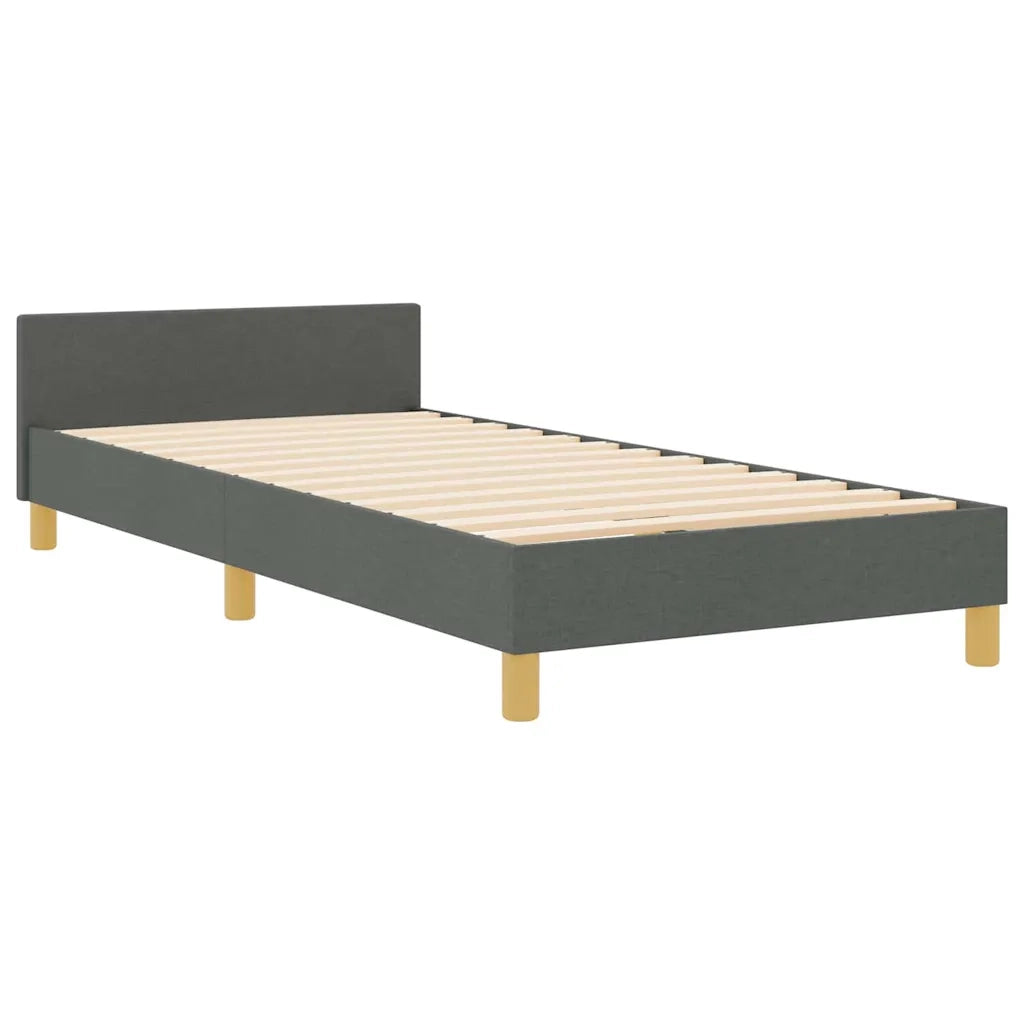 Struttura del letto Grigio scuro 100 x 200 cm Tessuto 3344705