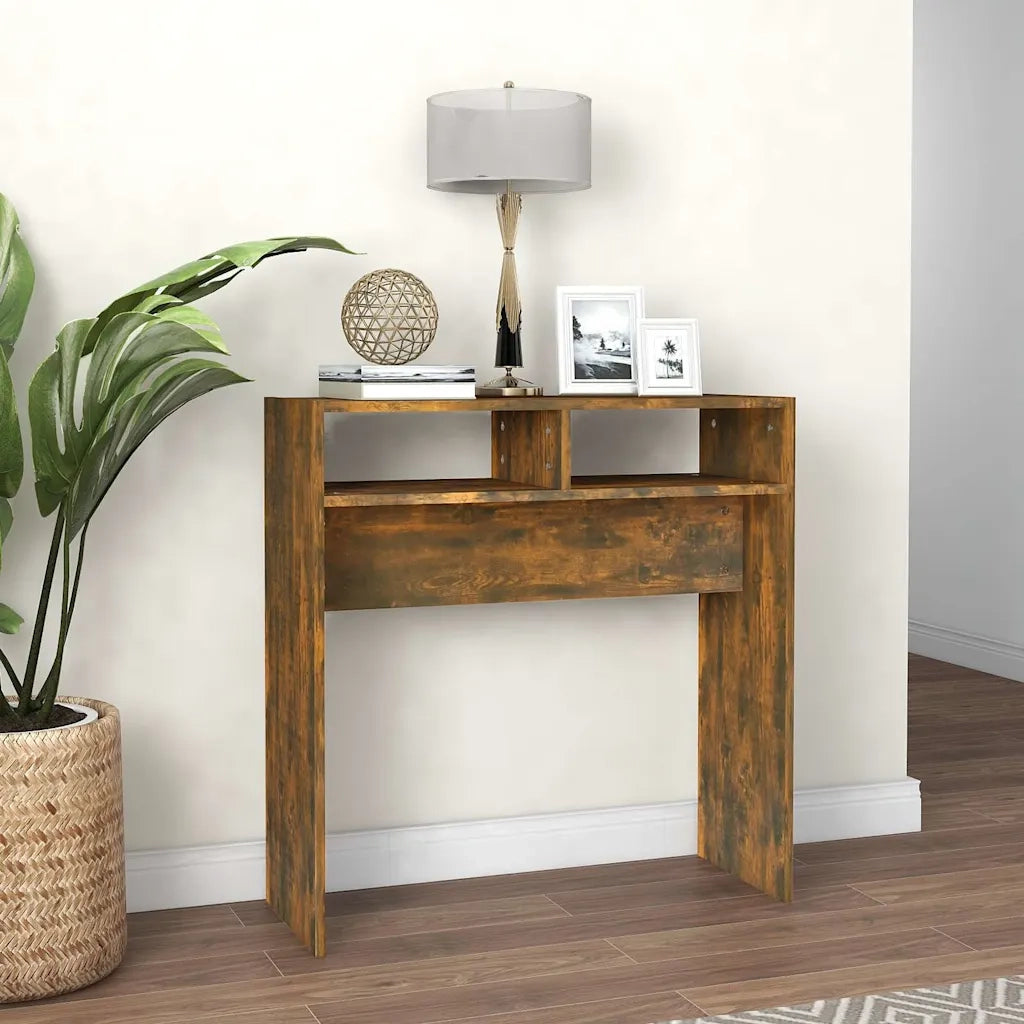Tavolino Consolle | Tavolo d'Ingresso Rovere Fumo 78x30x80 cm in Legno Multistrato