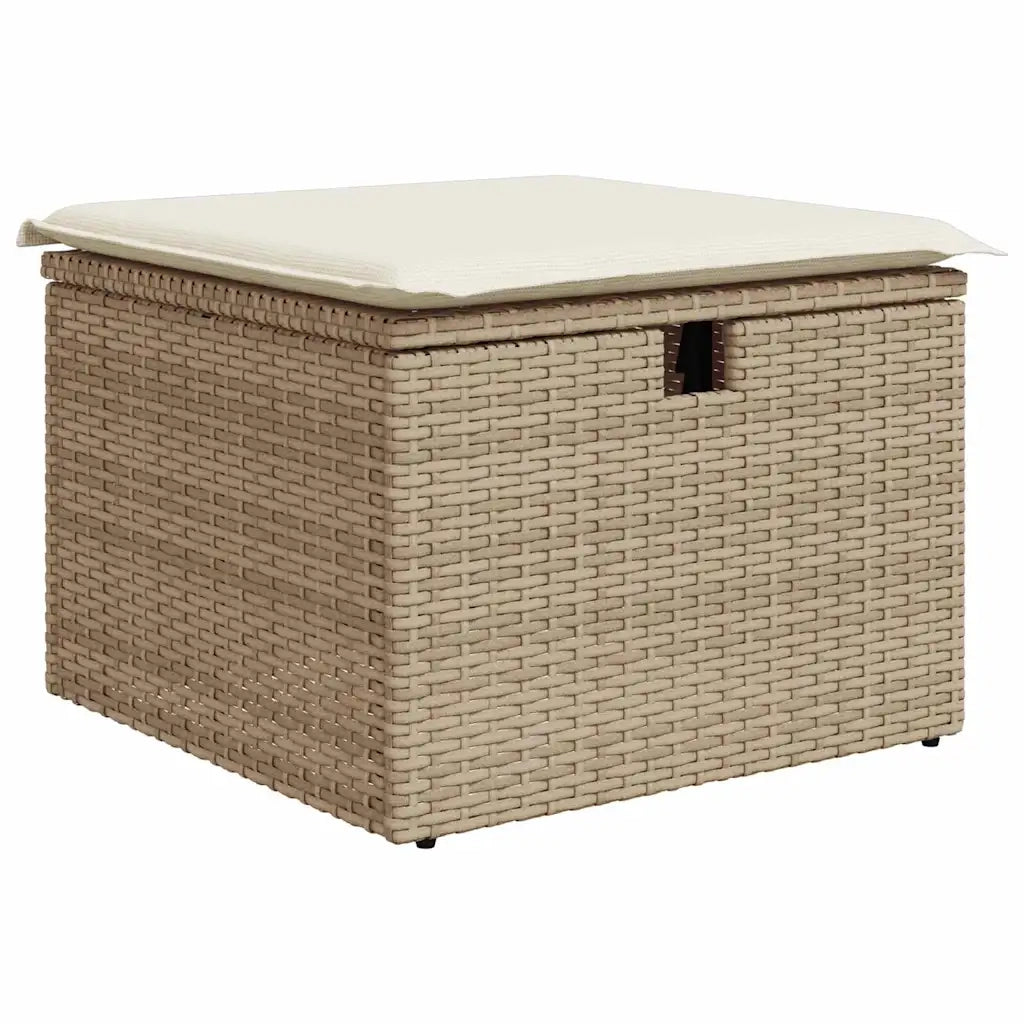 Set Divano da Giardino con cuscino 4 pcs Beige Poly Rattan 3359350