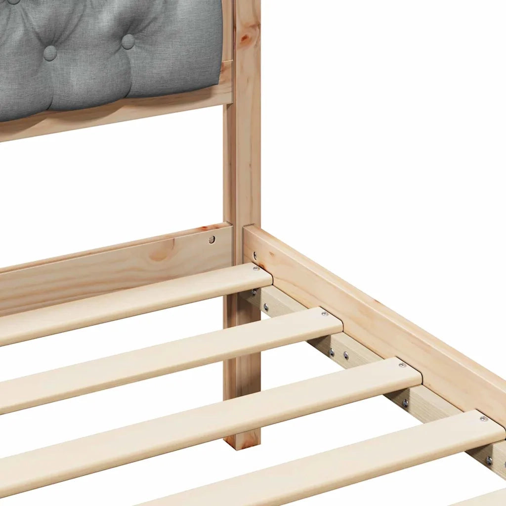 Letto singolo | Letto per adulti | Struttura del letto Grigio chiaro 75 x 190 cm Pino massello