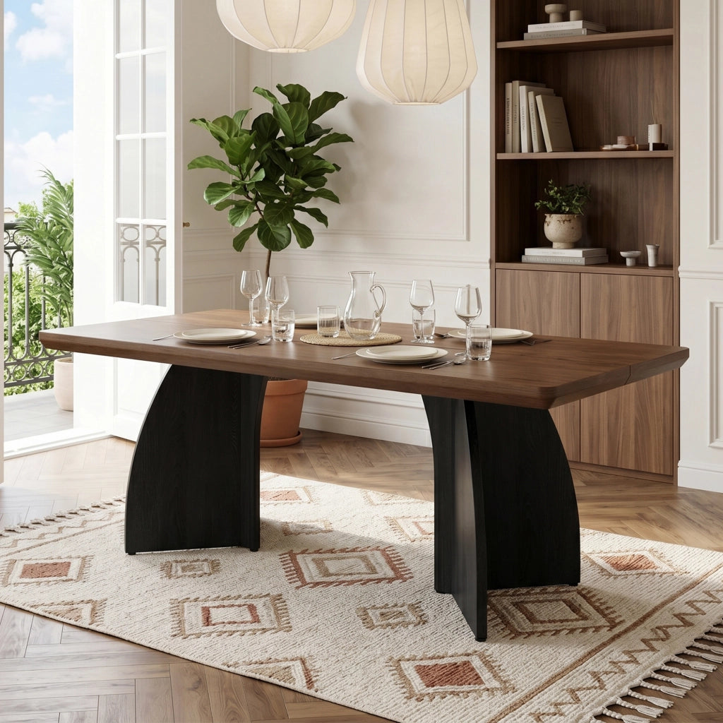 Tavolo da pranzo 160x80 cm in MDF noce
