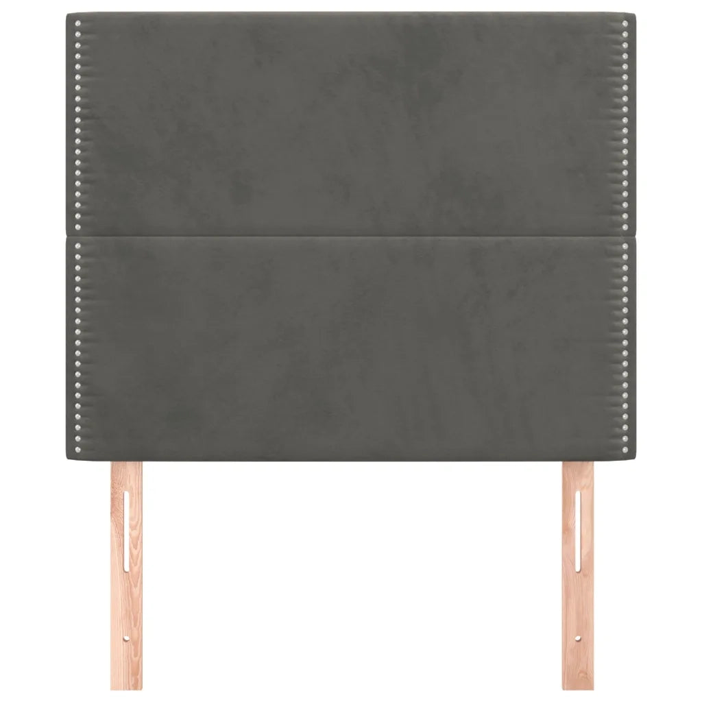 Testiera | Testata Grigio Scuro 90x5x118/128 cm Velluto