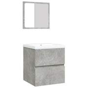 Mobile da Bagno con Lavabo | Armadio Lavabo e Specchio Grigio Cemento