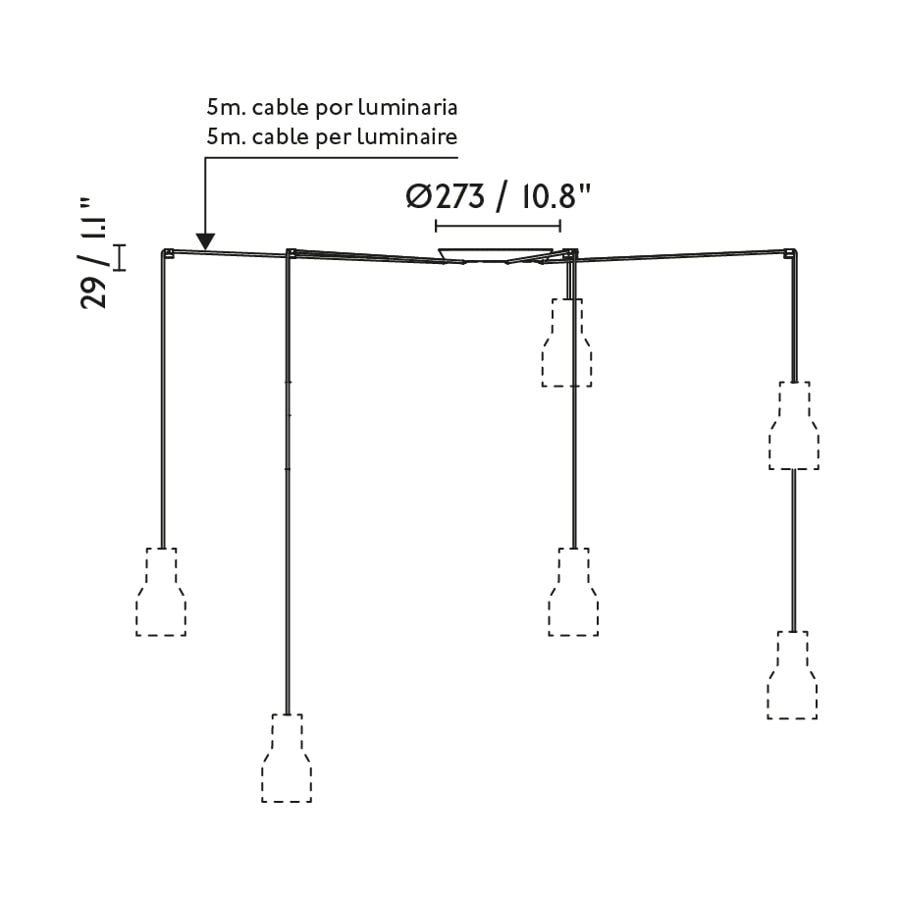 KOMBO 120 5L Lampada sospensione beige