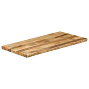 Piano Tavolo | Superficie Tavolo | Piano Scrivania Bordi Vivi 120x60x2,5 cm Legno di Mango Grezzo