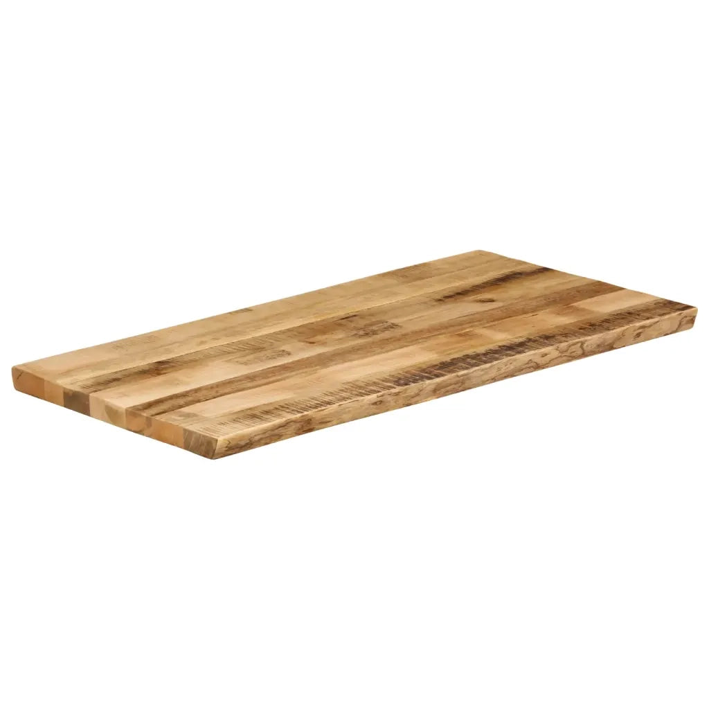 Piano Tavolo | Superficie Tavolo | Piano Scrivania Bordi Vivi 120x60x2,5 cm Legno di Mango Grezzo