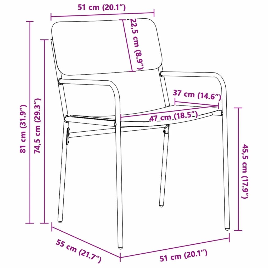 Set da pranzo 7 pz Antracite Acciaio 3422863