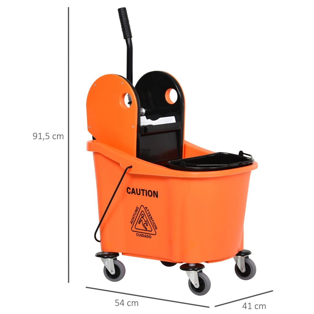 Secchio Lavapavimenti Professionale 36L ¨C zephmum ¨C Arancione e Nero