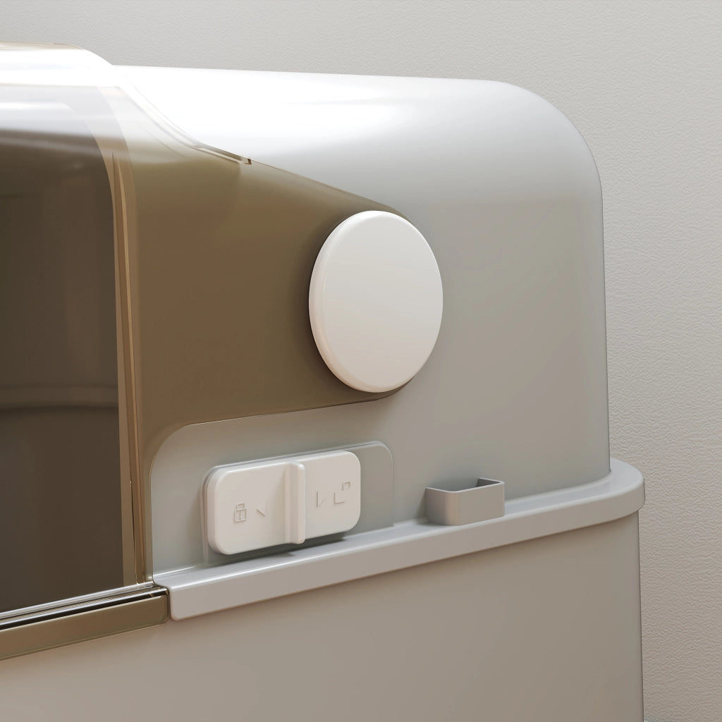 Lettiera Chiusa per Gatti XXL a 2 Porte 70x50x46,5 cm Vaschetta in Acciaio Inox Grigio
