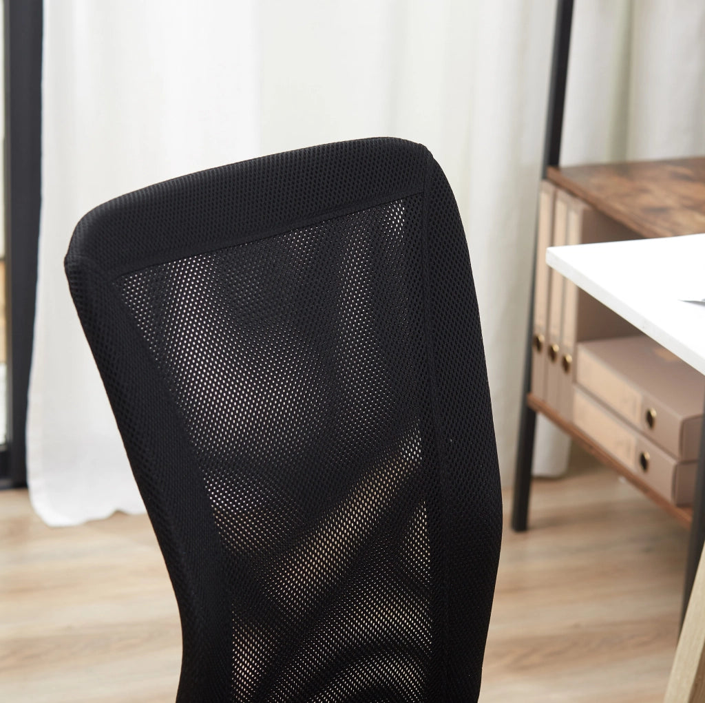Sedia da ufficio 43x58x90-100 cm nera, senza braccioli, ergonomica