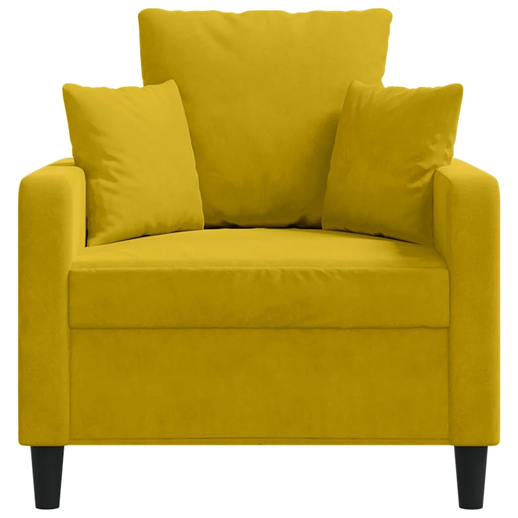 Fauteuil Jaune 60 cm Velours