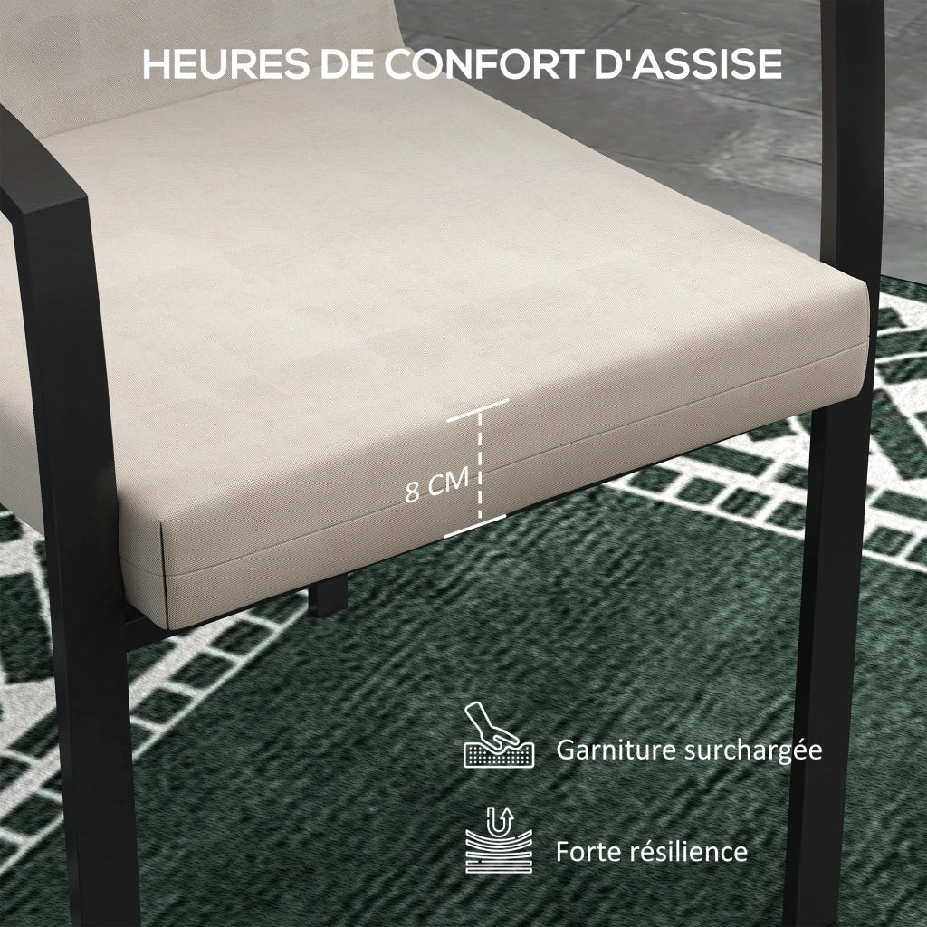 Cuscini per Sedia Esterno con Cinturini ¨C Minimal ¨C Beige 112x51 cm