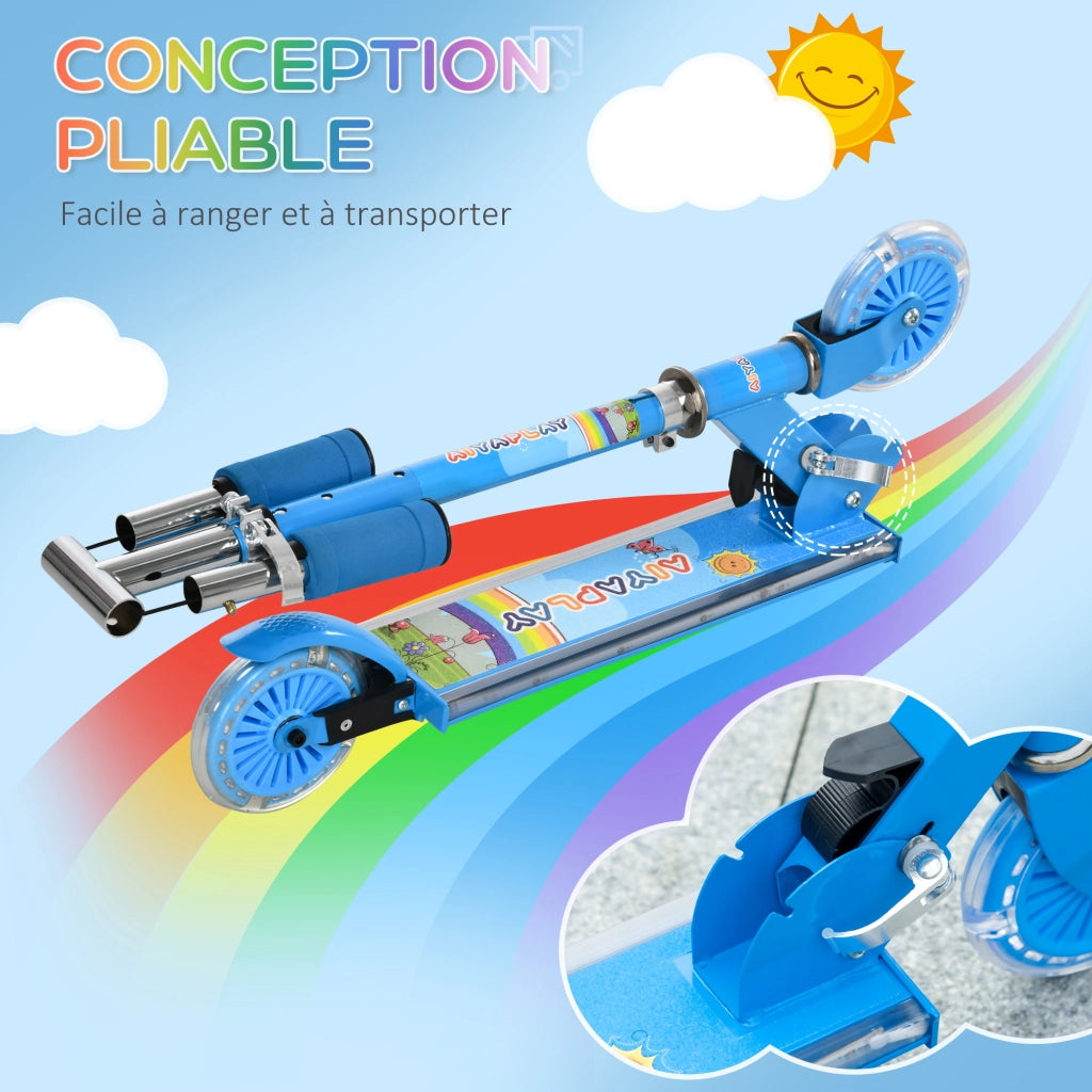 Trottinette per bambini pieghevole con ruote luminose ¨C Minimal ¨C 67x32x78 cm blu