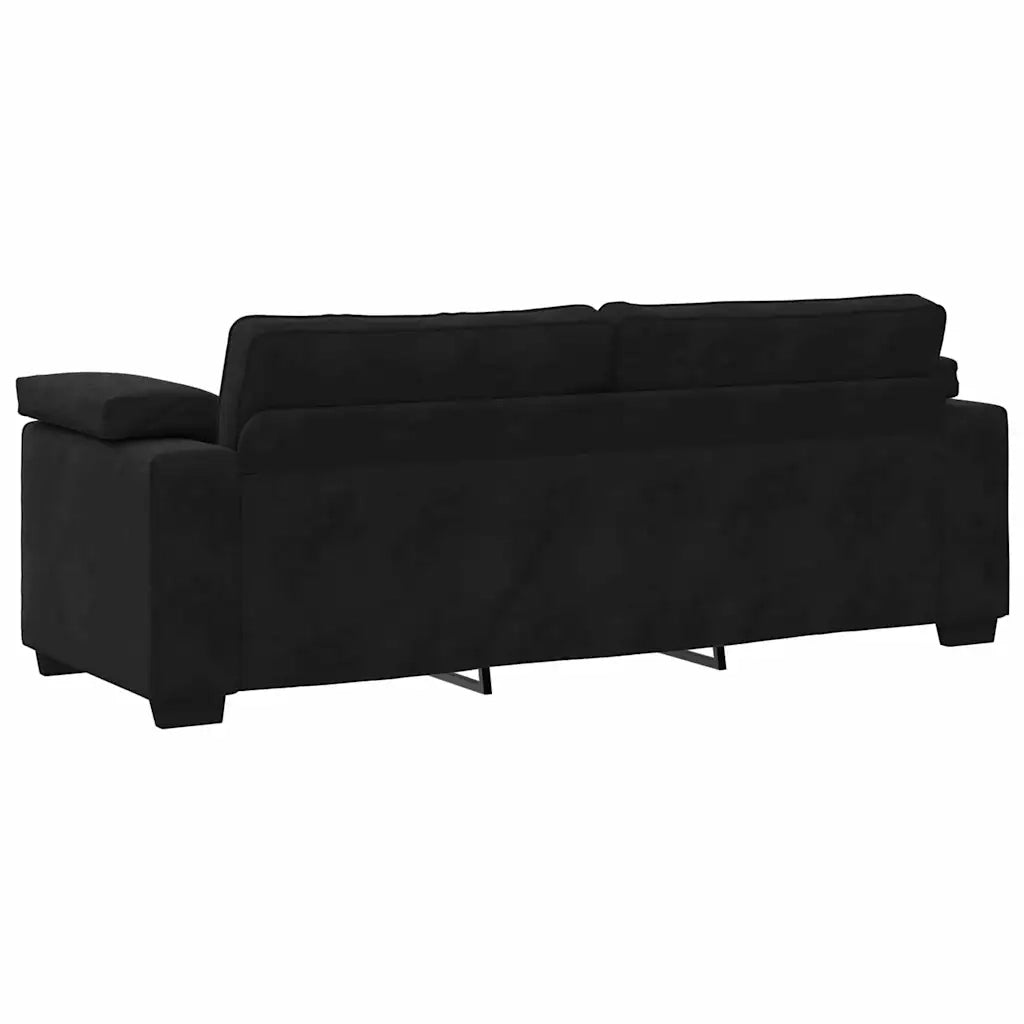 Set di Divani 3 pz con Cuscini Nero in Velluto 3324672