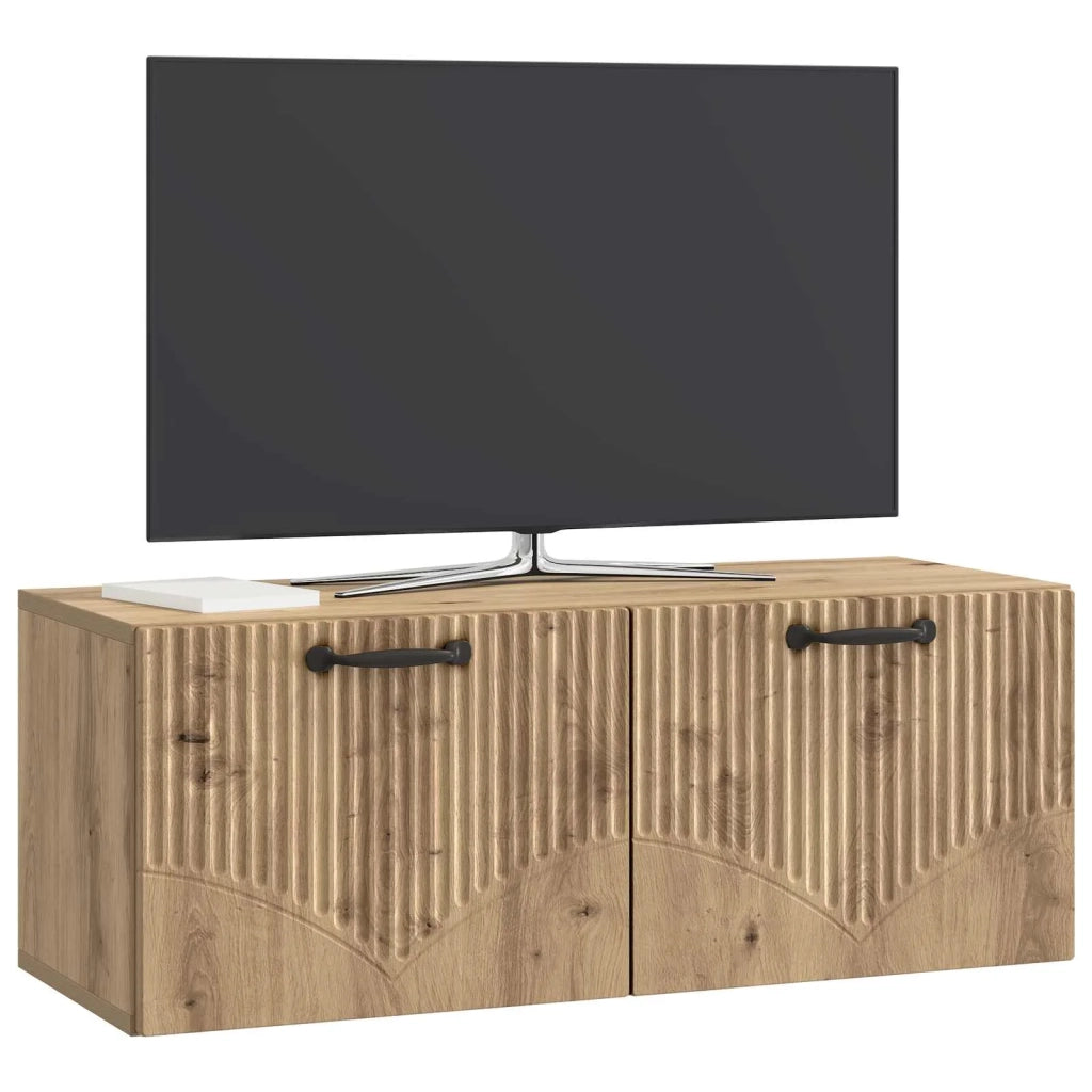 Mobile Porta TV da Muro-Credenza per TV sospesa Rovere Artigianale 78,5 x 31 x 30 cm 944372