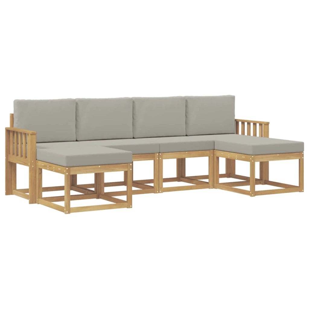 Set di divani da esterno 6 pz Bianco e Grigio Chiaro 3388010