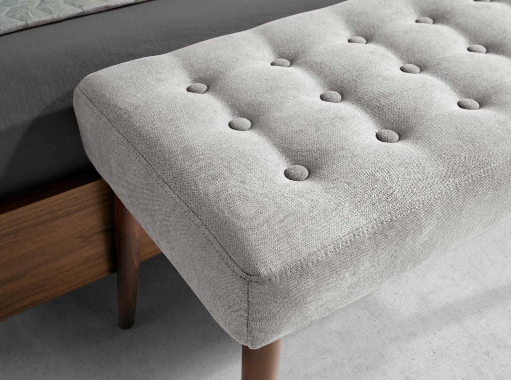 Sgabello in tessuto grigio scuro
