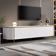 Mobile TV 180 cm con sei ante, MDF, bianco