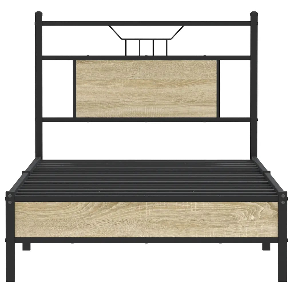 Letto singolo | Letto per adulti | Giroletto senza Materasso Rovere Sonoma 75x190 cm in Truciolato