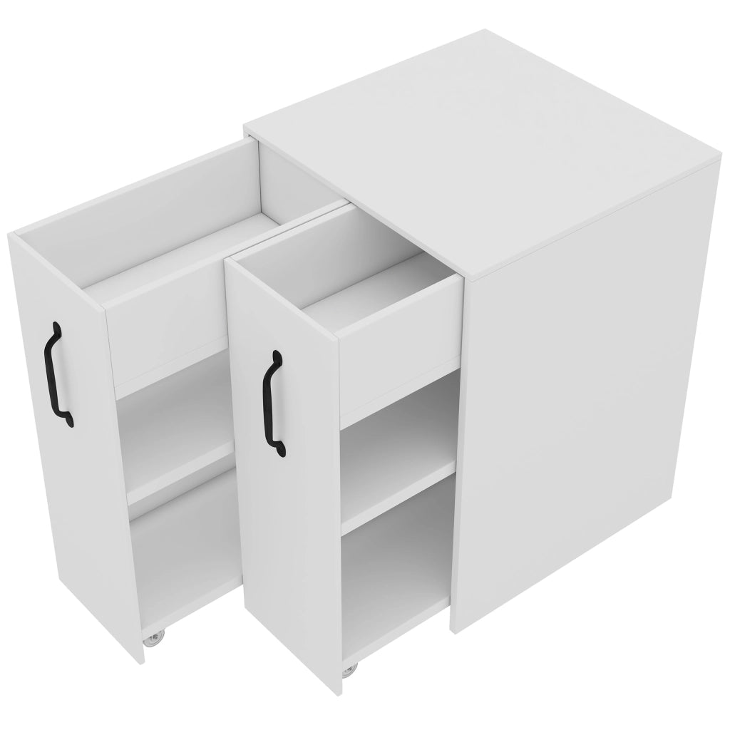 Libreria con Ruote e Cassetti ¨C MINIMAL ¨C Legno, Ripiani, 52x50x75 cm