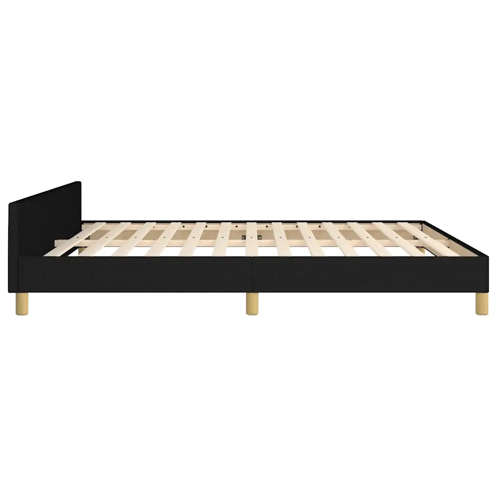 Letto matrimoniale | Letto per adulti | Giroletto senza Materasso Nero 180x200 cm in Tessuto