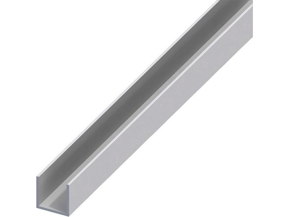 5pz profilo a u alluminio argento satinato mm.  8x8x1 mt. 2 cod:ferx.vit53671