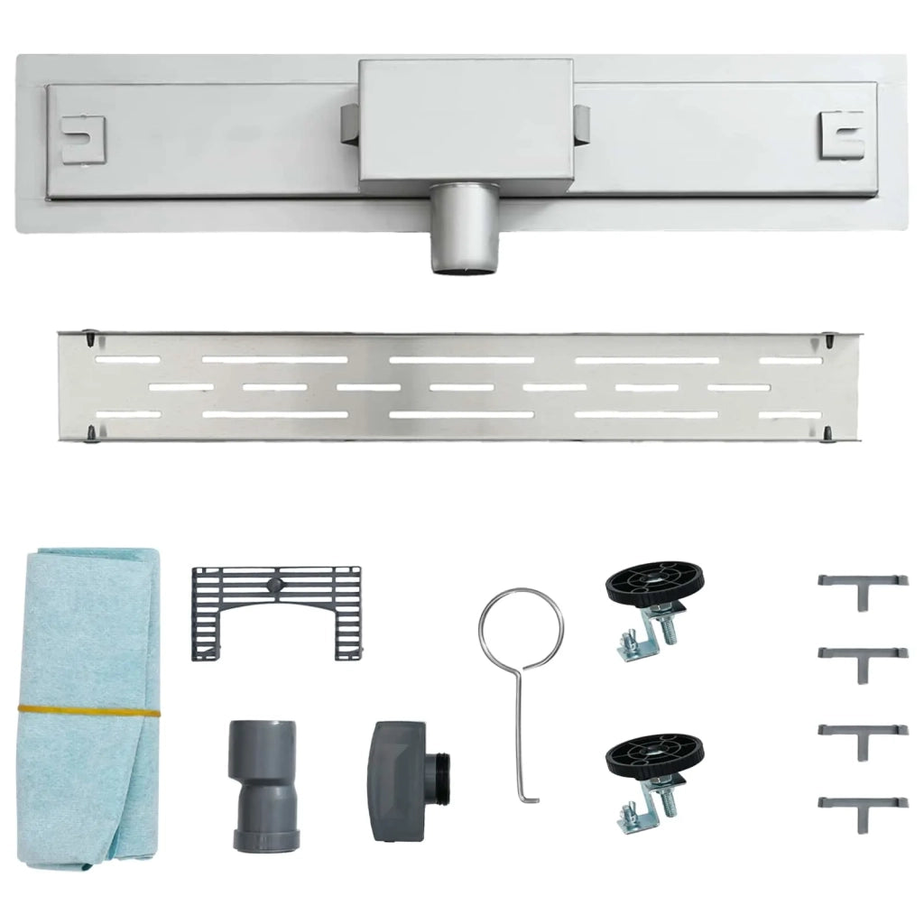 Drenaggio doccia con design a striscia Argento 80 cm CFW4961602