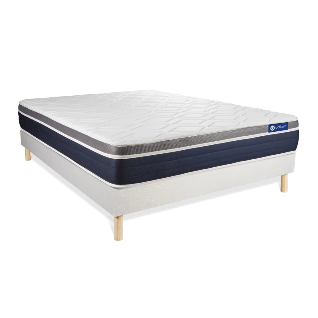Kit rete e materasso Actiflex confort 130x210cm - Spessore : 26cm - Molle insacchettate e memory foam - Moderatamente rigido