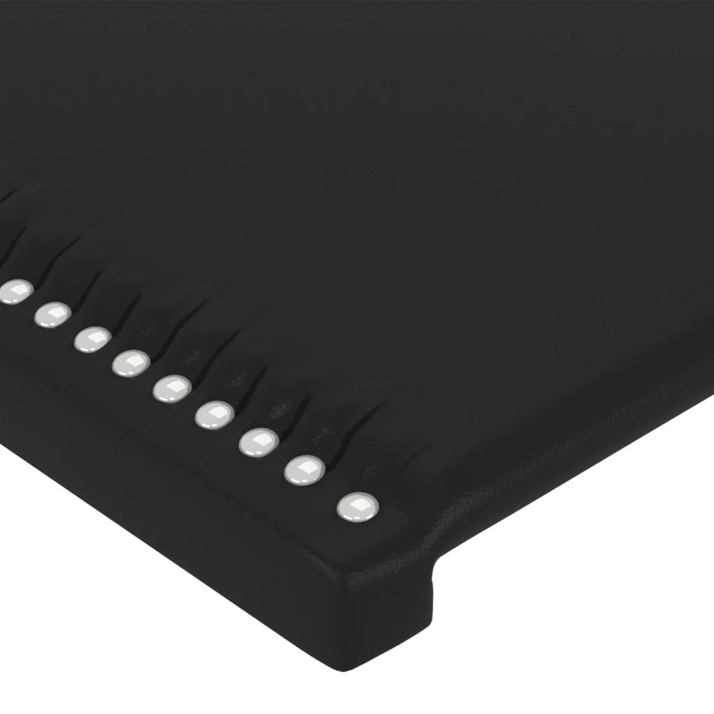 Testiera | Testata a LED nero 90x5x118/128 cm in Similpelle