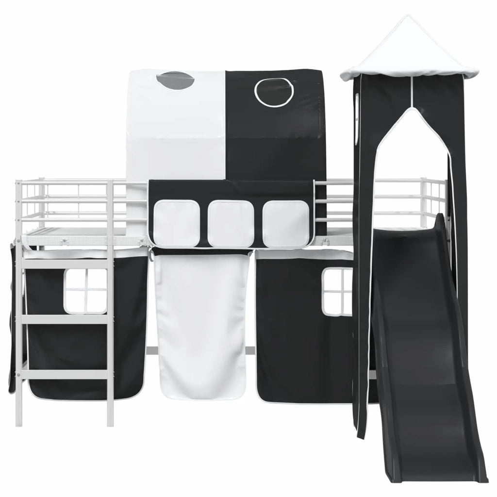 Letto a castello per bambini Bianco e Nero 80 x 200 cm Metallo 42020893