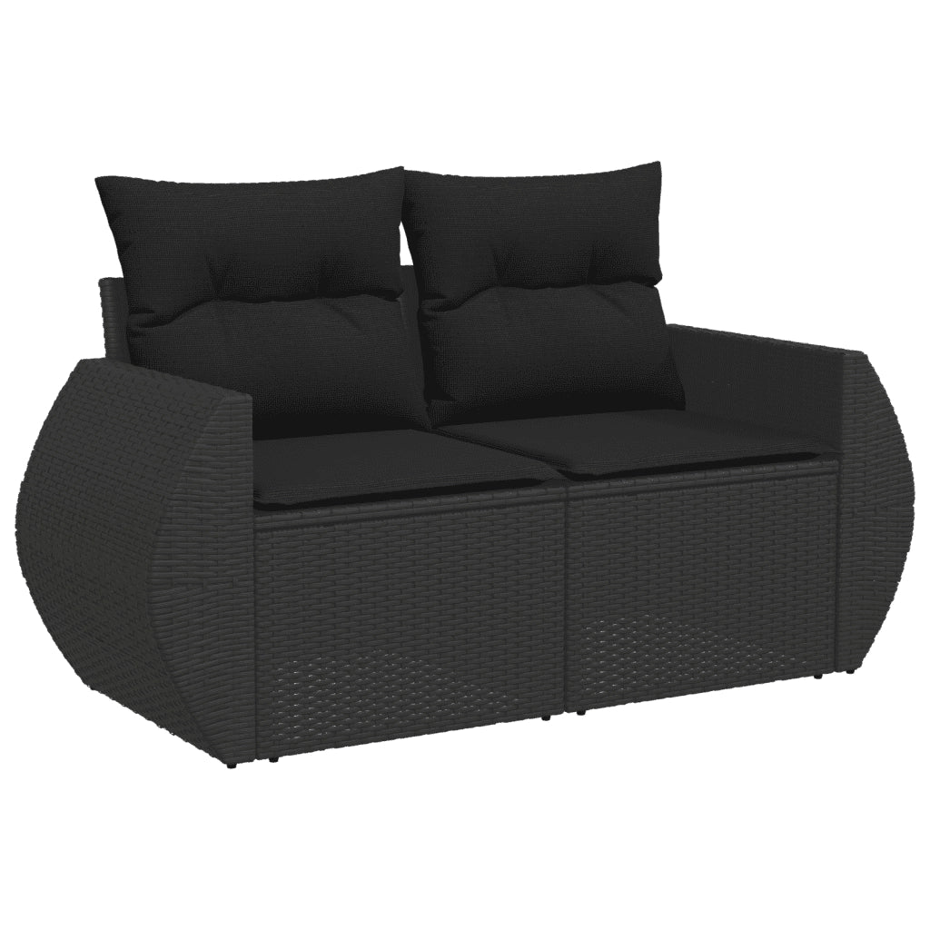 Set Divani da Giardino con Cuscini 7pz Nero Polyrattan 3265059