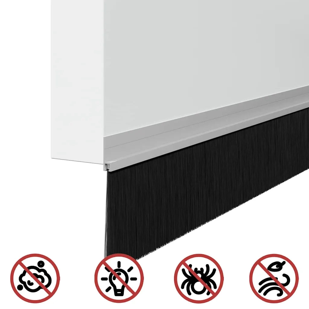Spazzole per porte autoadesive 6 pcs Argento 100 cm 42019468
