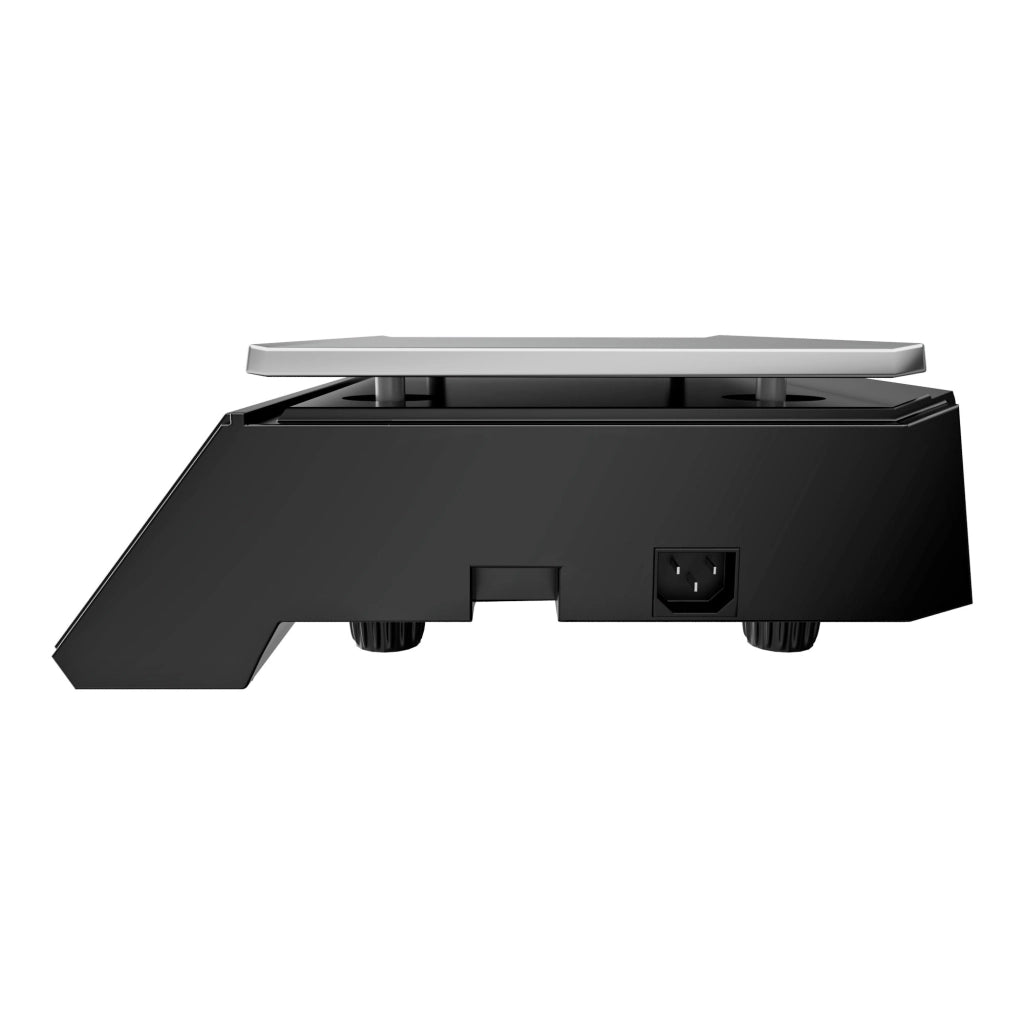 Adalat 88 - Bilancia Elettronica Commerciale a Batteria Ricaricabile da Banco 40Kg Piatto in Acciaio 33x24 cm e Schermo LCD