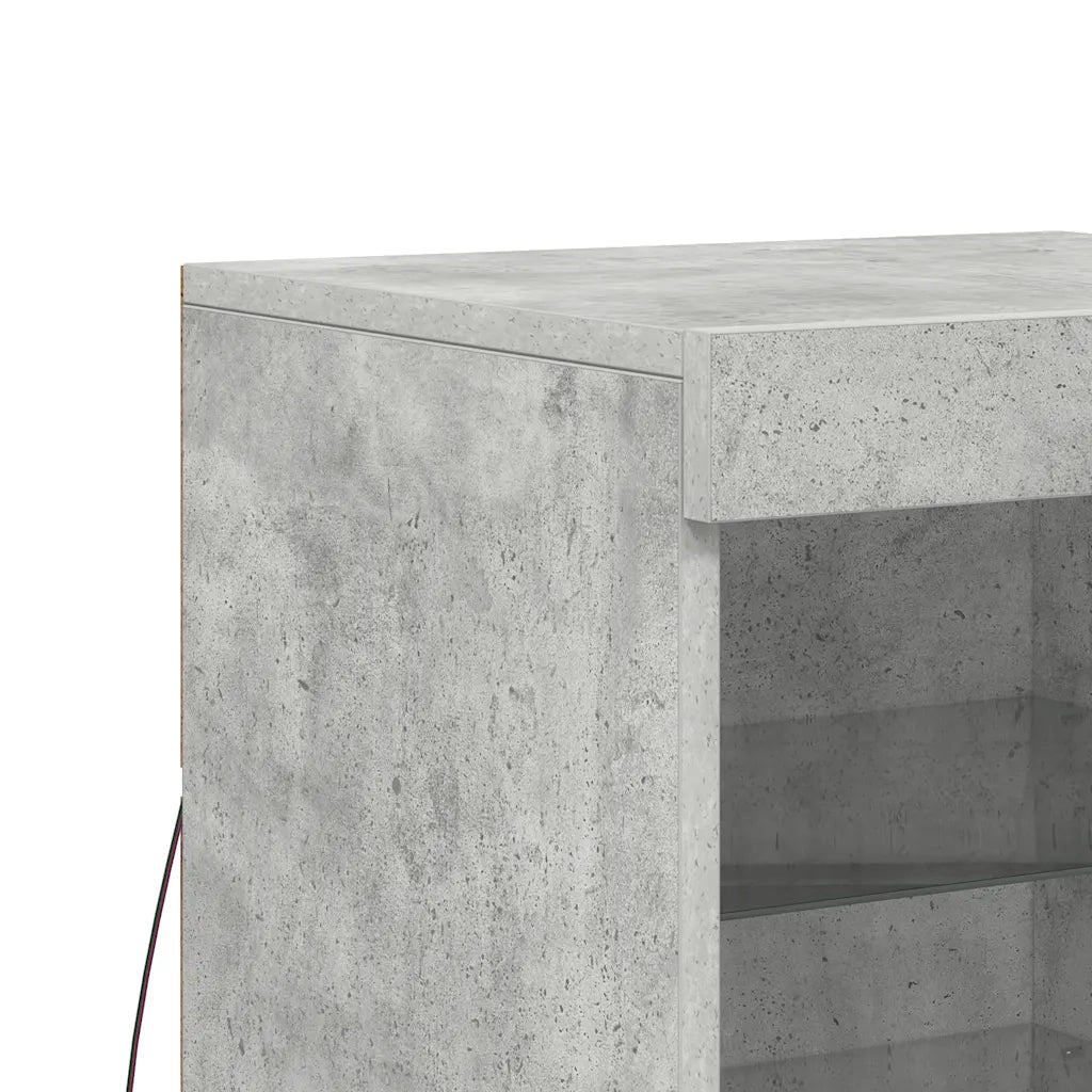 Credenza con Luci LED Grigio Cemento 41x37x67 cm 836724