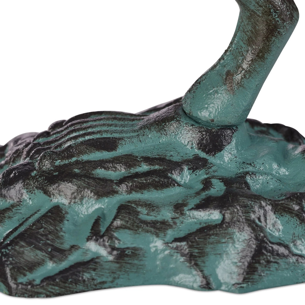 Statua da giardino rana danzante atmosfera allegra 30 x 22 x 10 cm in ghisa verde 13_0005596