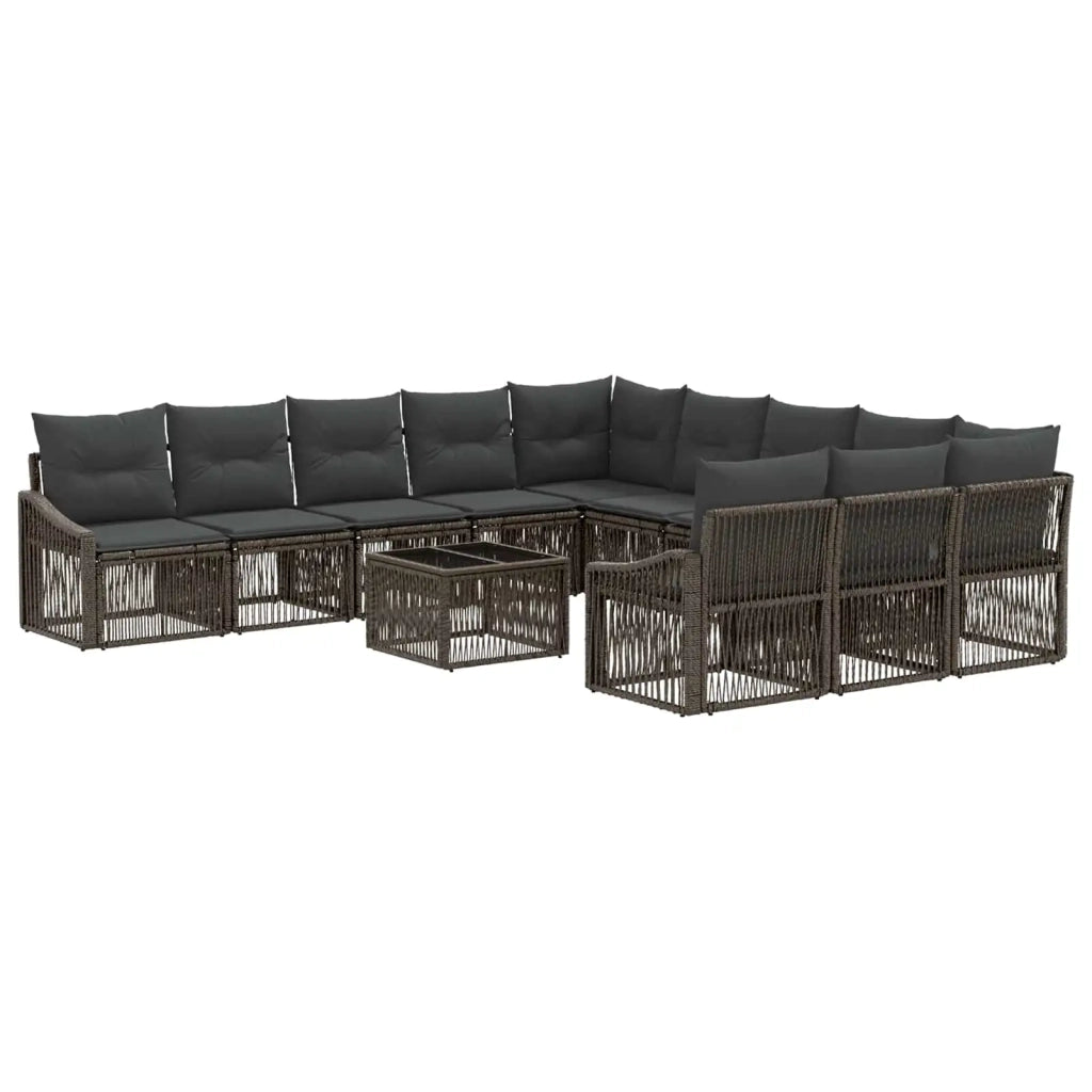 Set Divano da Giardino 12 pz Grigio polyrattan 3436148