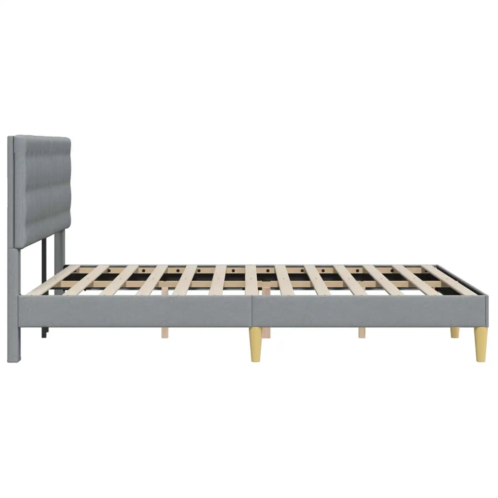 Letto matrimoniale | Letto per adulti | Struttura del letto Grigio Chiaro 140 x 190 cm Tessuto