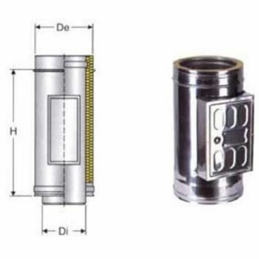 Inox doppia parete aisi 316 came ra raccolta incombusti d.200 250